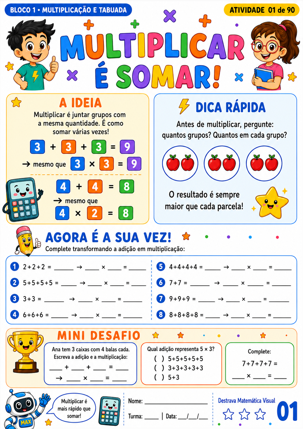 Página 2 do material Destrava Matemática Visual