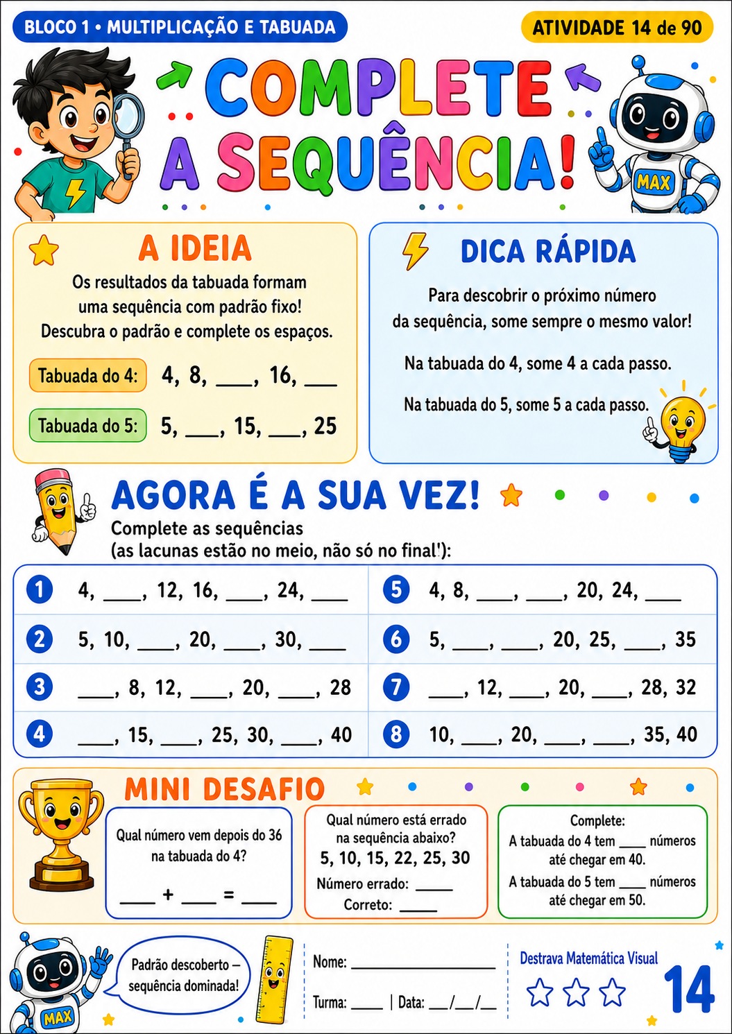 Atividade Complete a Sequência