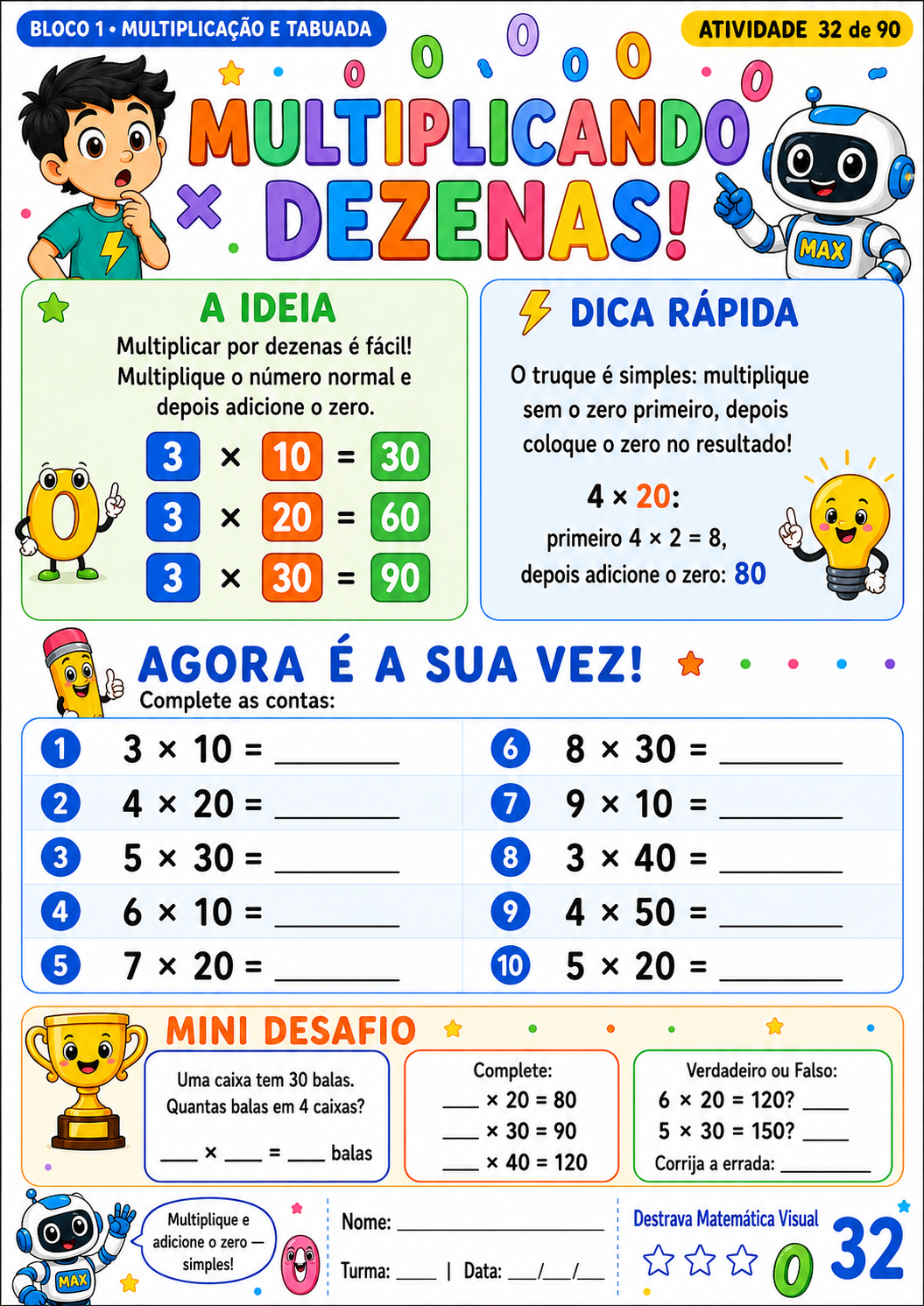 Atividade Multiplicando Dezenas