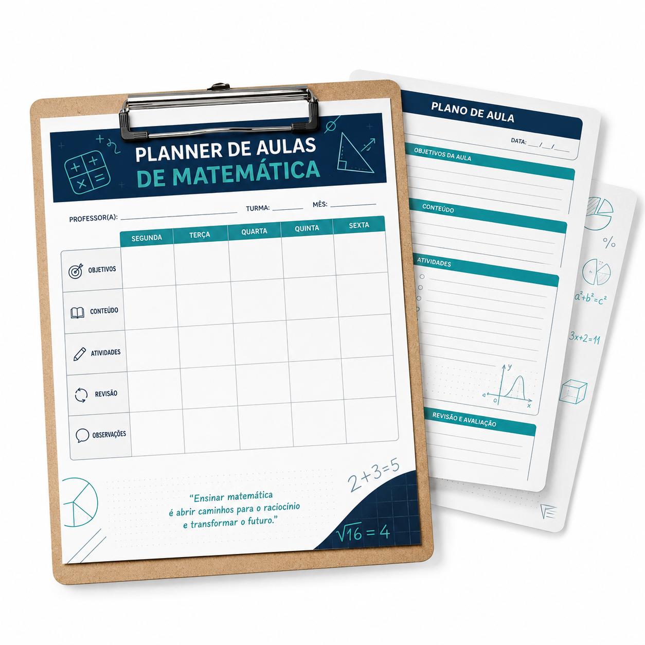 Planner de Aulas de Matemática